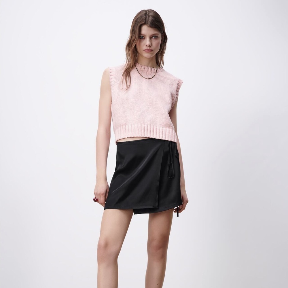 Zara Satin effect pareo mini skirt